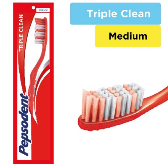 Pepsodent Sikat Gigi Triple Clean Medium