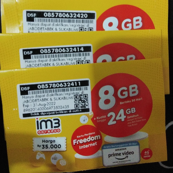 Perdana Kuota Im3 8Gb 