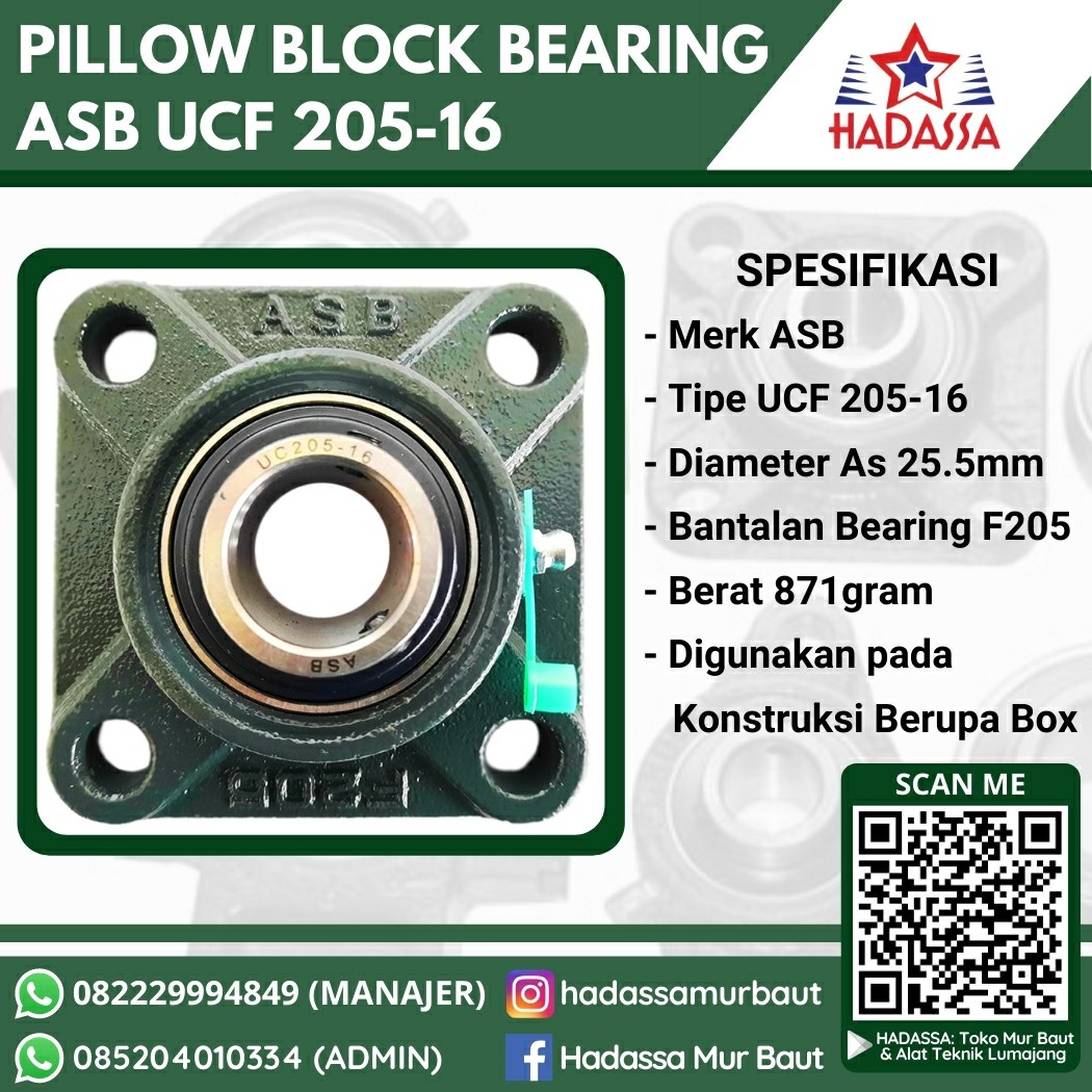 Pillow Block Bearing ASB UCF 205-16