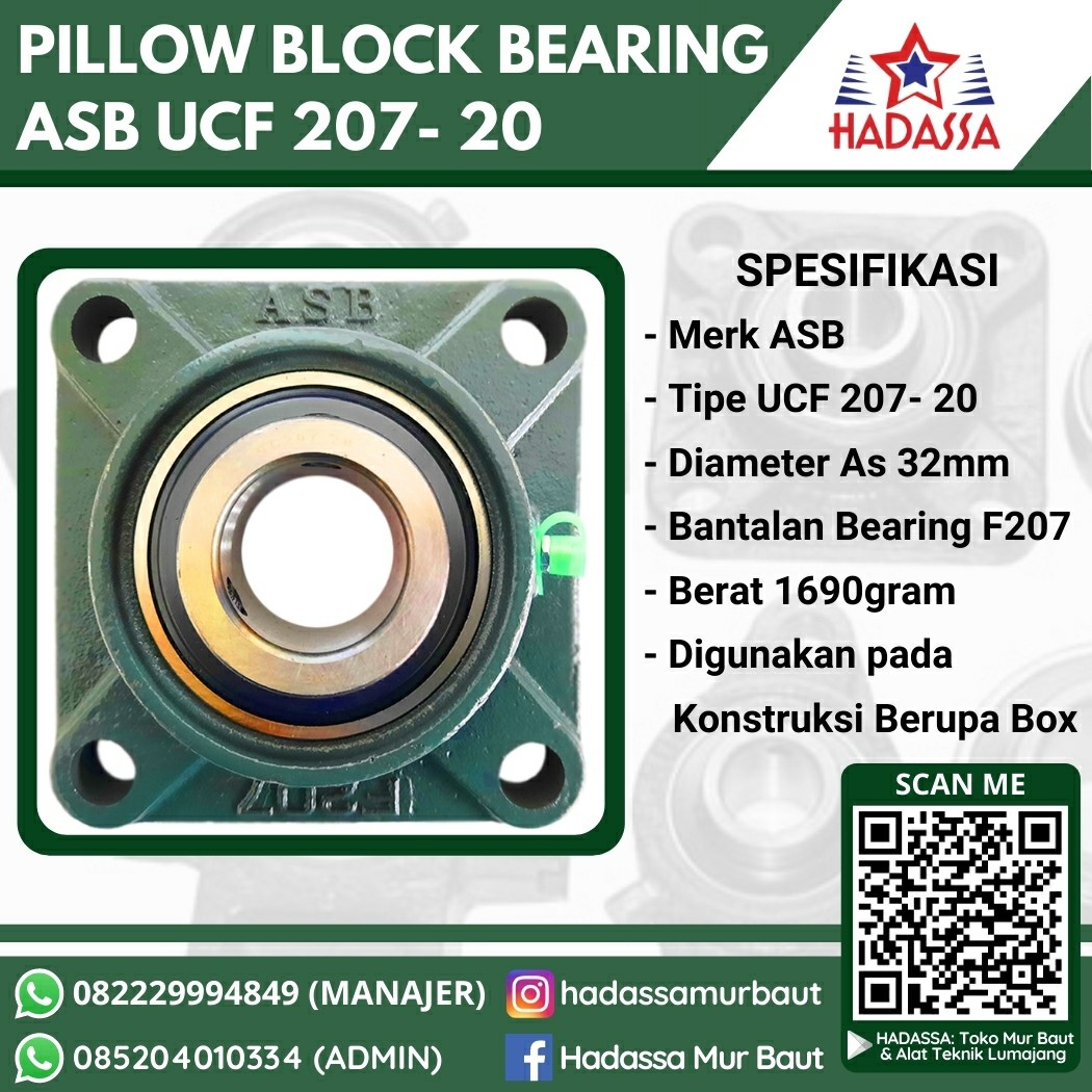 Pillow Block Bearing ASB UCF 207-20