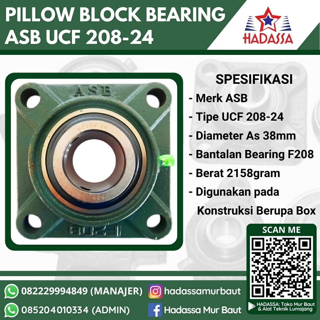 Pillow Block Bearing ASB UCF 208-24