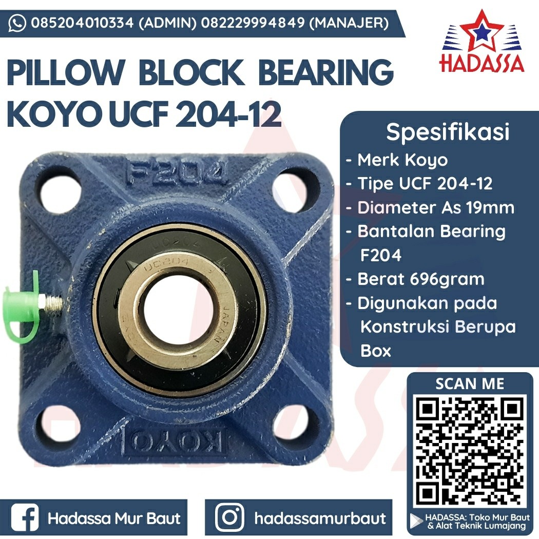 Pillow Block Bearing Koyo UCF 204-12