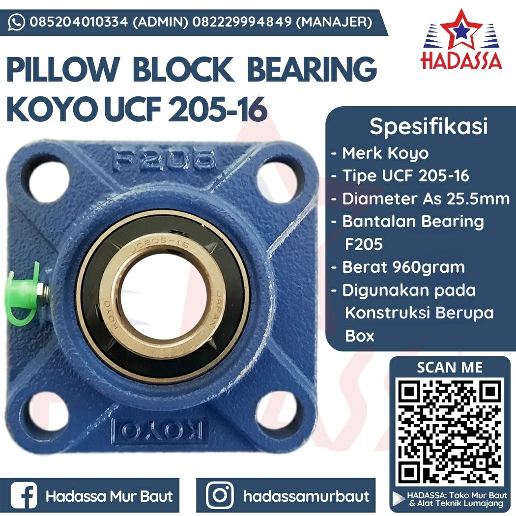 Pillow Block Bearing Koyo UCF 205-16