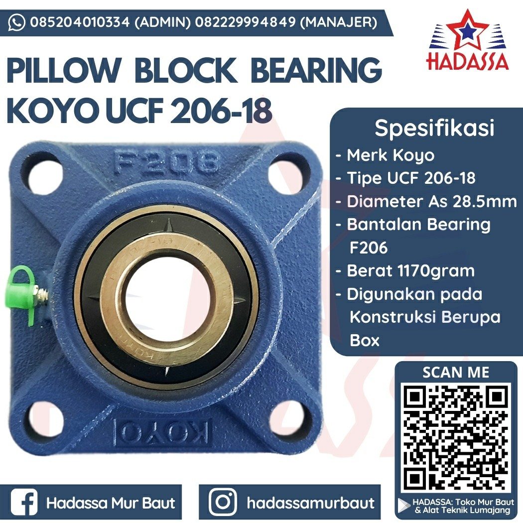 Pillow Block Bearing Koyo UCF 206-18