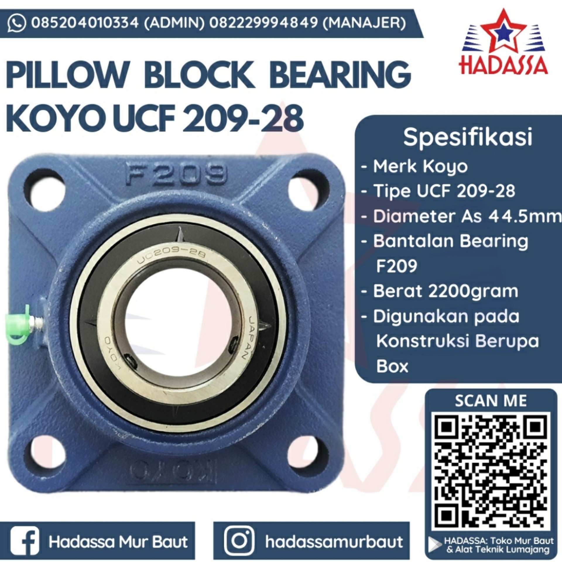 Pillow Block Bearing Koyo UCF 209-28