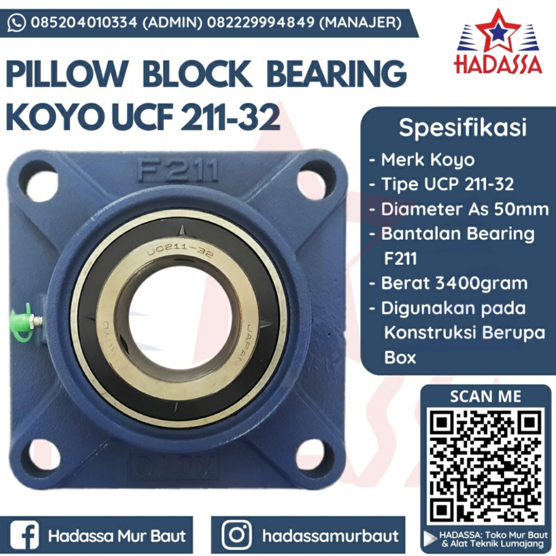 Pillow Block Bearing Koyo UCF 211-32