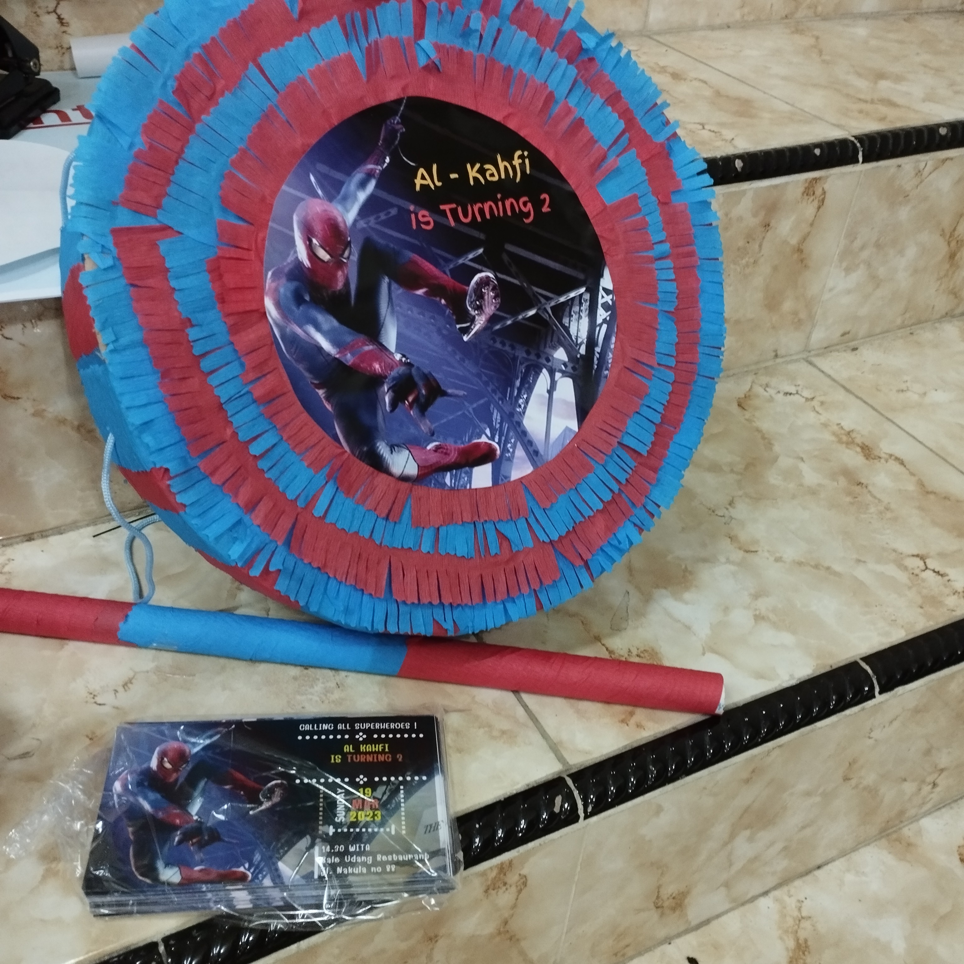 Pinata Dan Undangan Custom Thema Spiderman