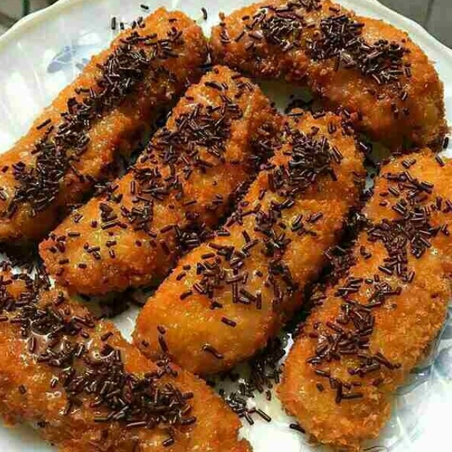 Pisang Crispy Toping Coklat Seres 