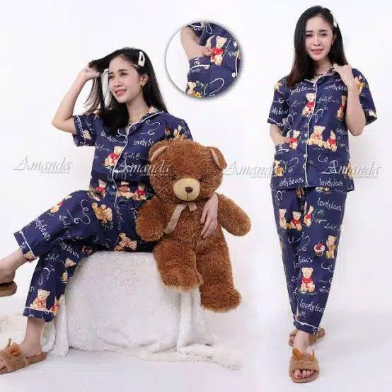 PiyamaBaju Tidur Wanita CP LovelyBears Fit To XL