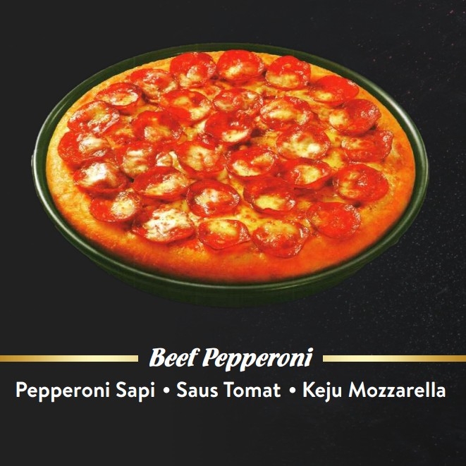 Pizza Besar Beef Pepperoni Tanpa Pinggiran