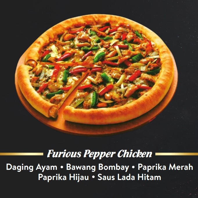 Pizza Besar Furious Papper Chicken Tanpa Pinggiran