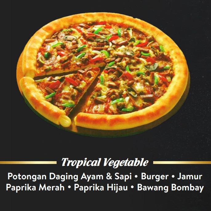 Pizza Besar Tropical Vegetable Tanpa Pinggiran