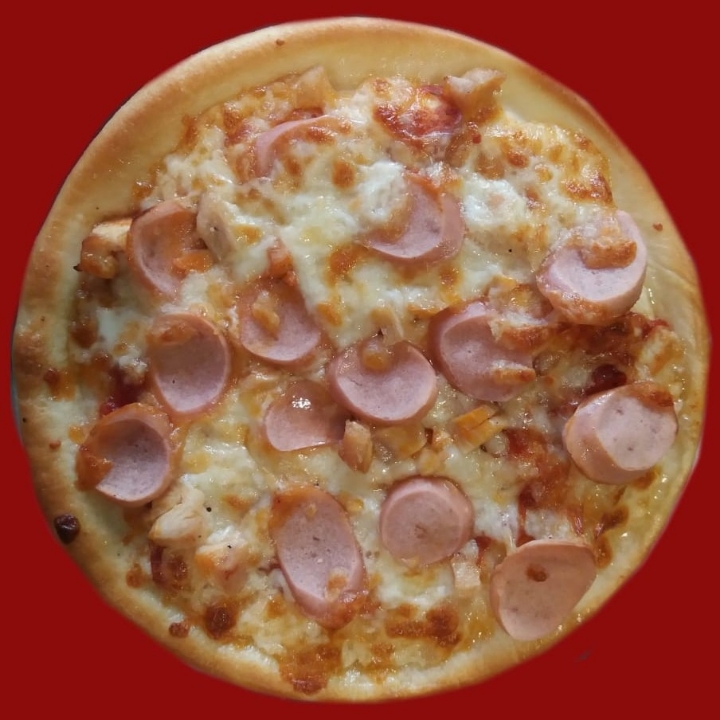 Pizza Deluxe Chicken Pinggiran Keju Ukuran Sedang 