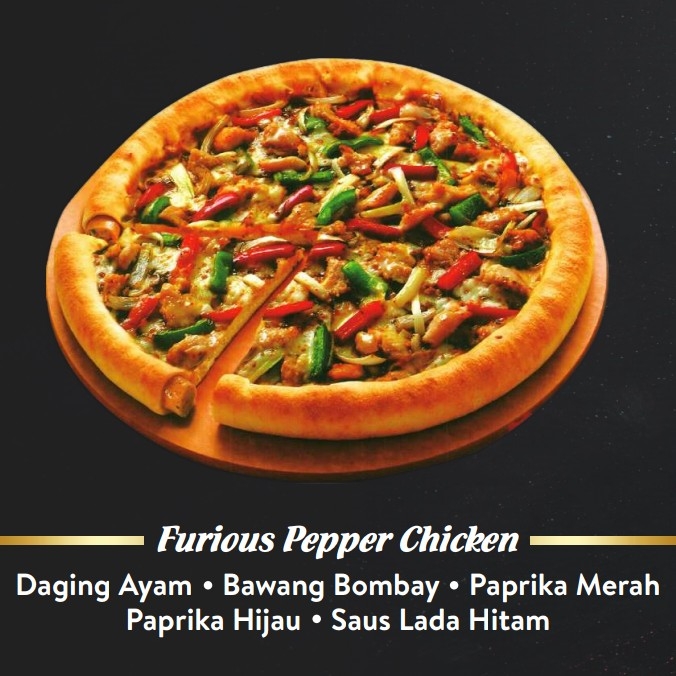 Pizza Kecil Furious Papper Chicken Pinggiran Keju