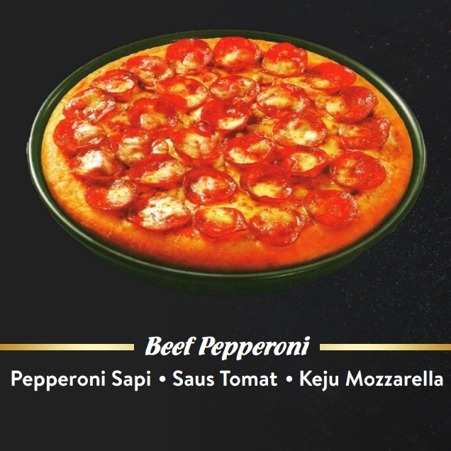 Pizza Sedang Beef Pepperoni Tanpa Pinggiran