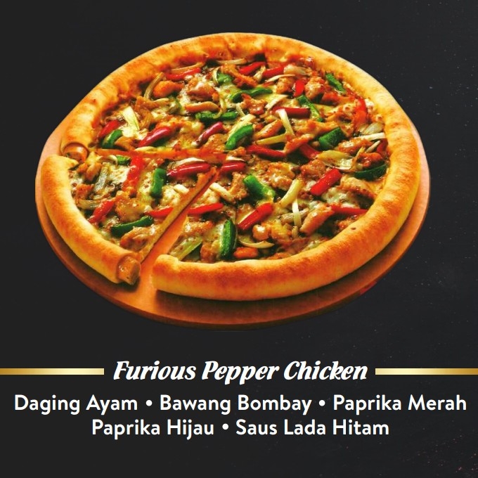 Pizza Sedang Furious Papper Chicken Tanpa Pinggiran