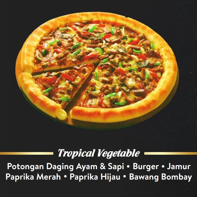 Pizza Sedang Tropical Vegetable Tanpa Pinggiran