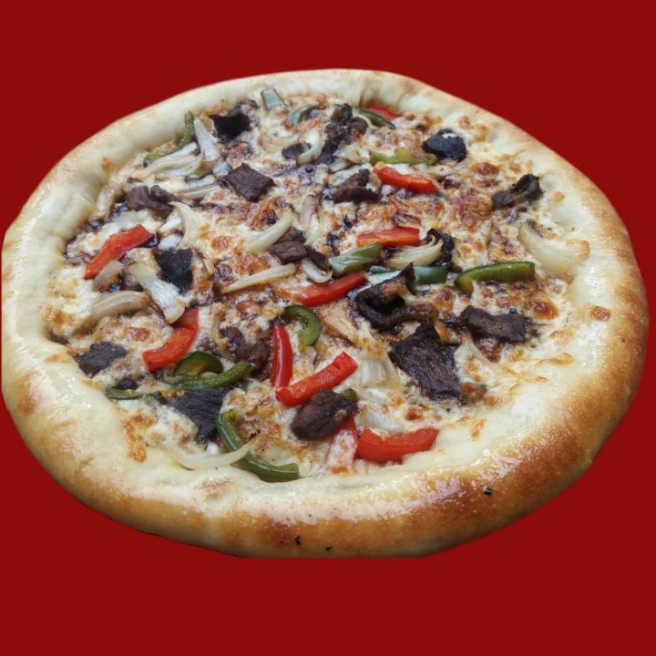 Pizza Sapi Lada Hitam Tanpa Pinggiran Ukuran Sedang