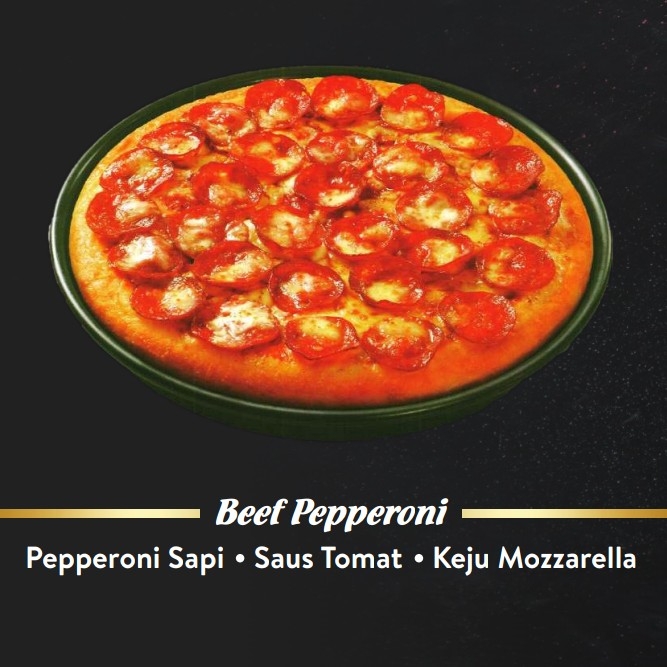 Pizza Kecil Beef Pepperoni Tanpa Pinggiran