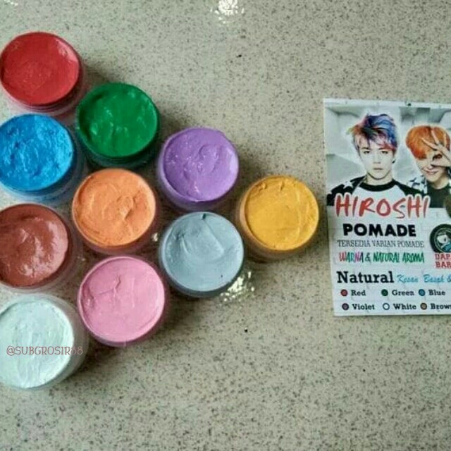 Pomade Hiroshi Warna Semir Rambut Instant Mudah Dicuci