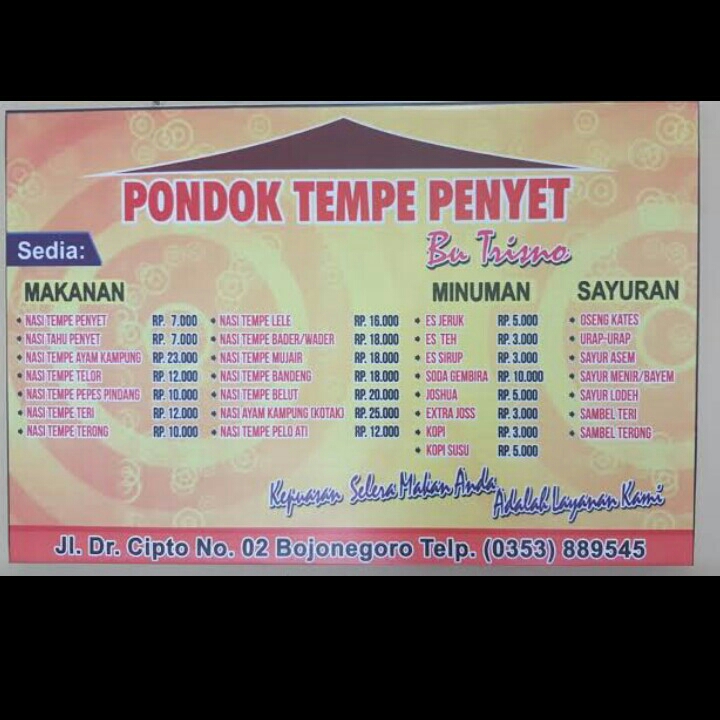 Pondok Tempe Penyet Bu Tris