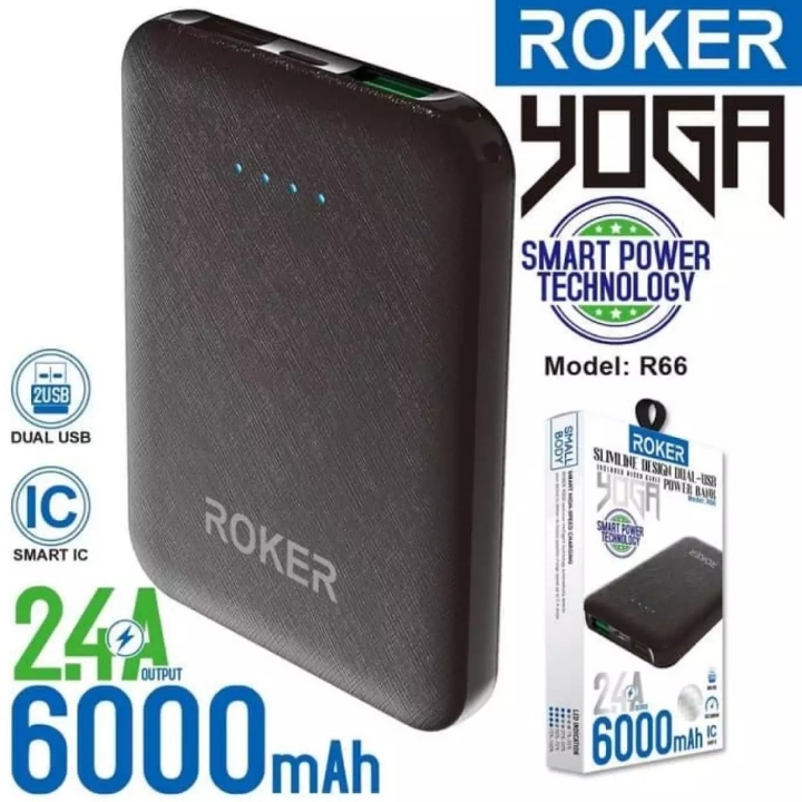 Power Bank Roker Yoga Kapasitas 6000 Mah Color Black