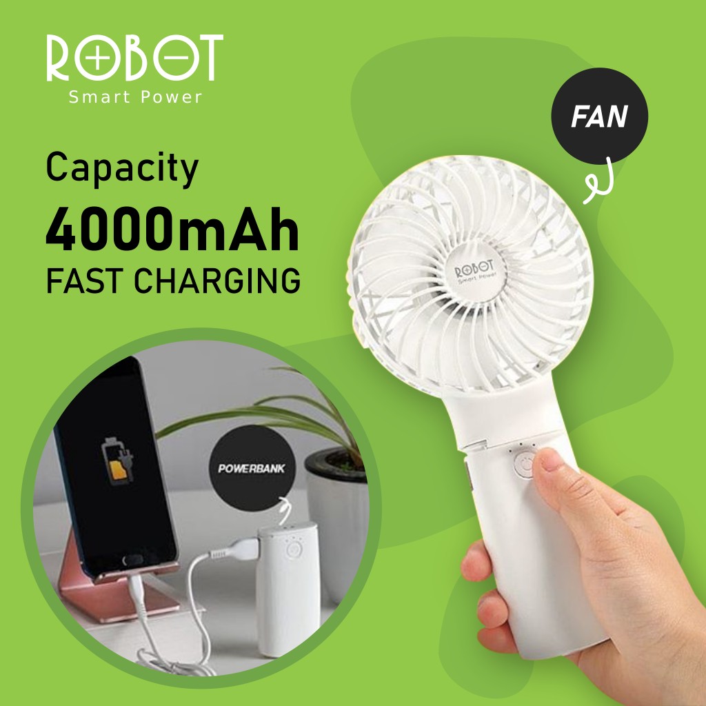 Powerbank  Mini Fan Portable ROBOT RT-BF08