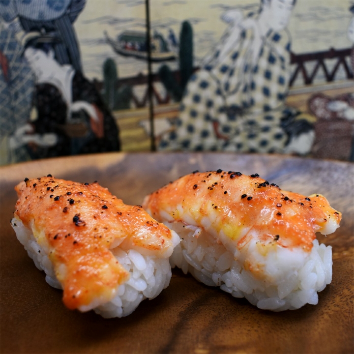 Prawn Mentai Nigiri 2pcs