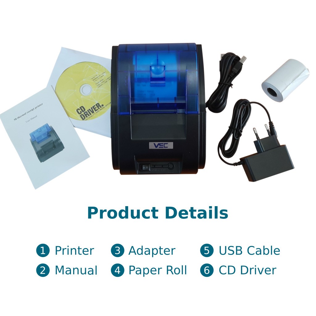 MINI THERMAL PRINTER BLUETOOTH 58MM VSC TM-58D 3