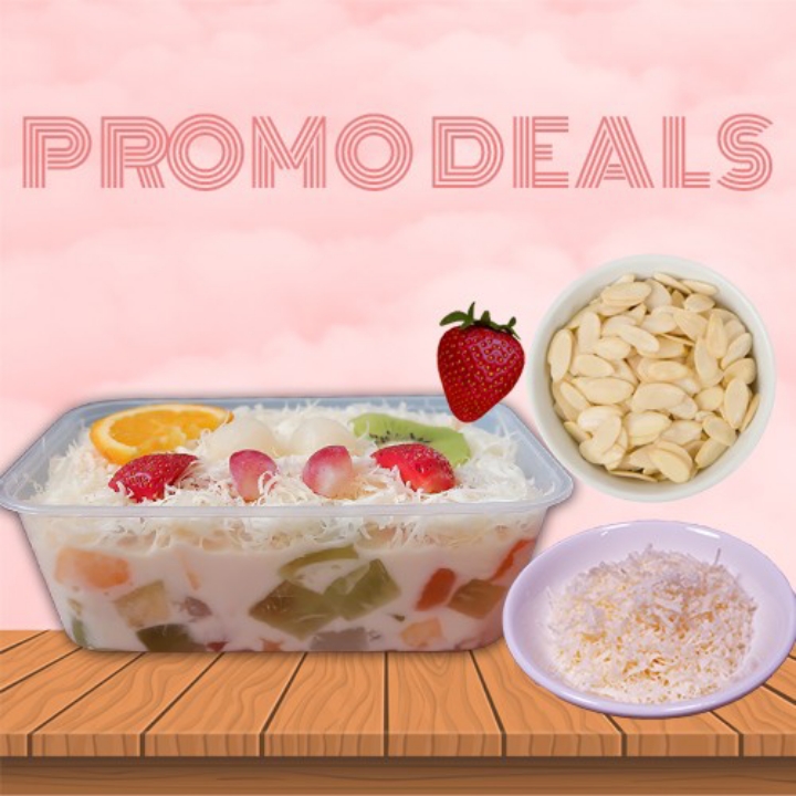 Promo Deals Salad Buah Size Sharing 750ml Extra Keju Extra Almond