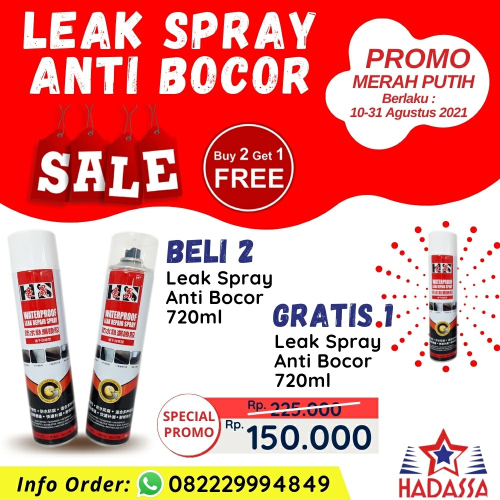 Promo Merah Putih Leak Spray Anti Bocor