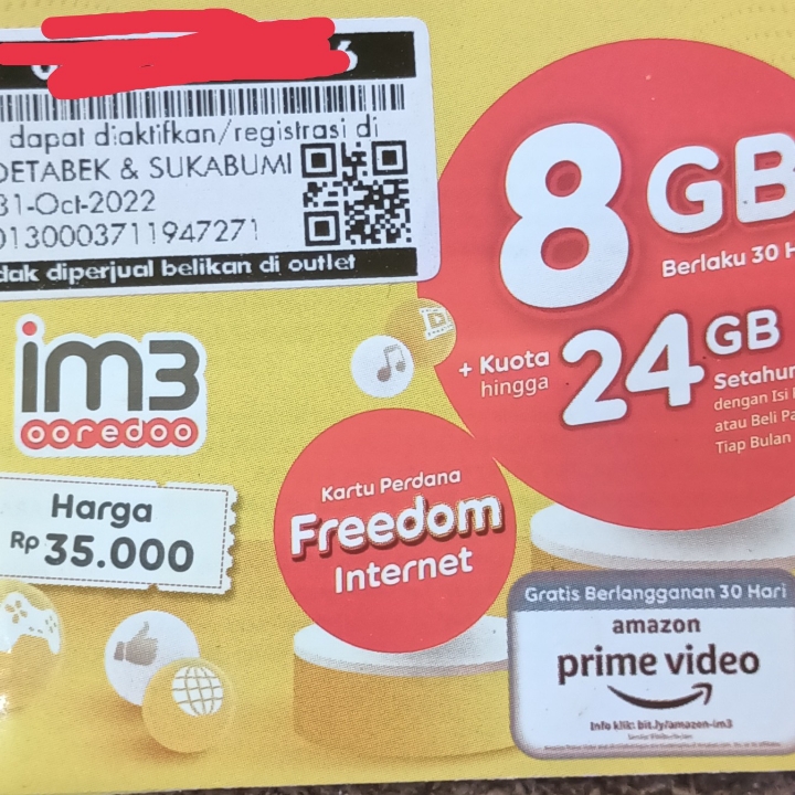 Promo Perdana Im3 Paket Samapi 16gb 3