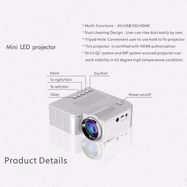 Proyektor UC28B Home LED Projector Mini Portable 1080P HD 2