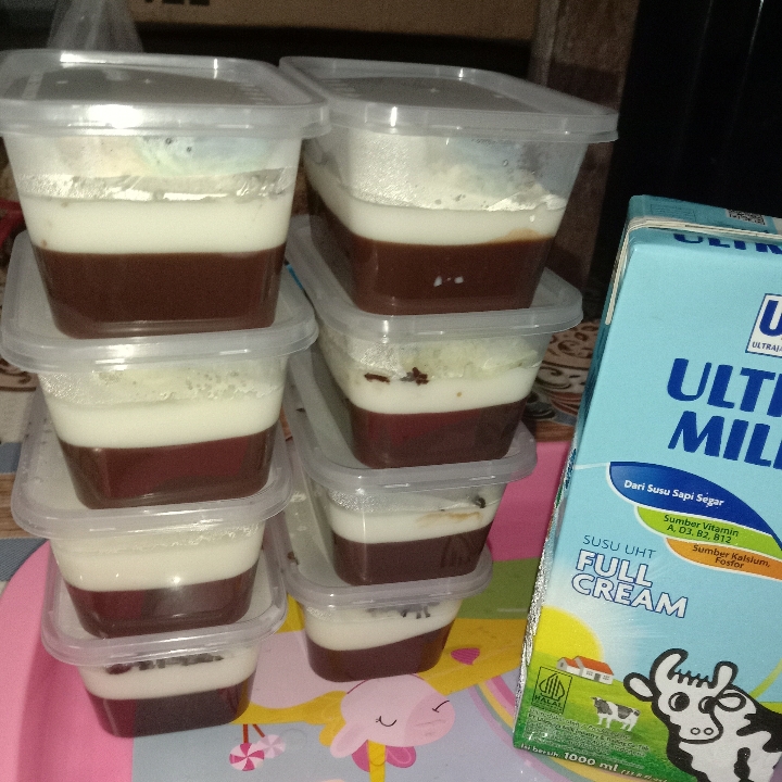 Puding Coklat Susu Fla Keju Topping Keju 2