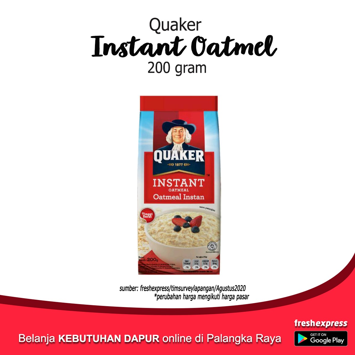 Quaker Instant Oatmel 200 Gram