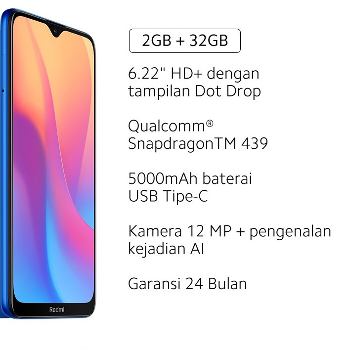 REDMI 8A RAM 2GB ROM 32GB 5000MAH MERK REDMI PER UNIT 2