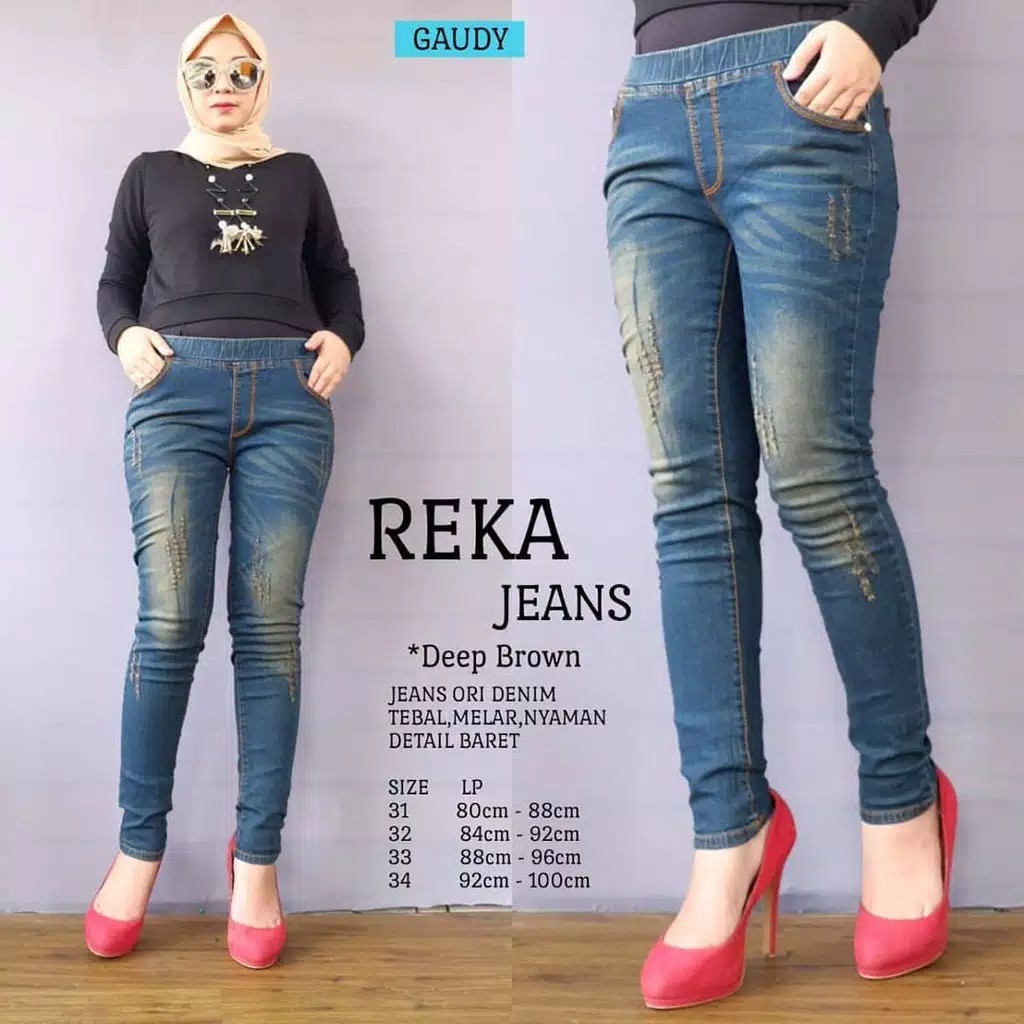 REKA JEANS  CELANA JEGGING JEANS 27-38  LEGGING PANJANG JEANS