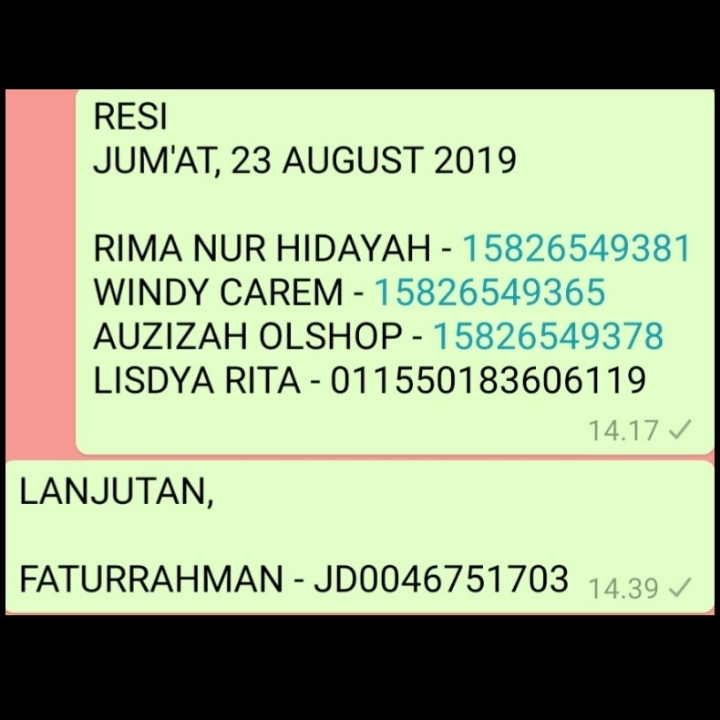 RESI JUMAT 23 AUGUST 2019