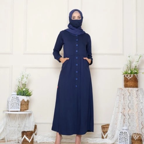 RILLEY - Gamis Kantong Polos Syar i Rayon  Dress Rayon Twill Terbaru