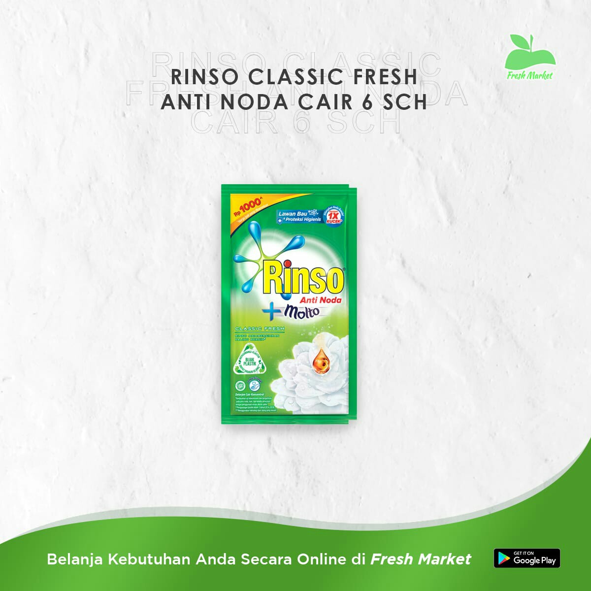 RINSO CLASSIC FRESH ANTI NODA CAIR 6 SACHET