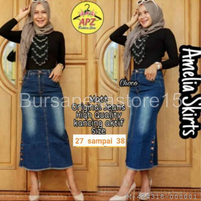 ROK WANITA JEANS STRETCH AMELIA SKIRT 2