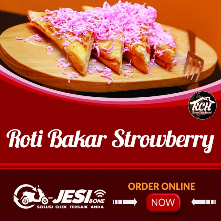 ROTI BAKAR STROWBERRY