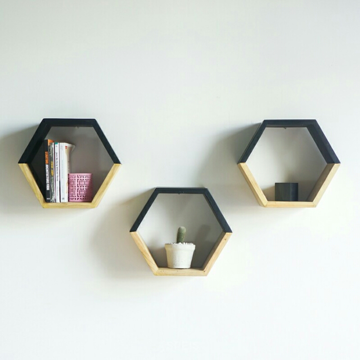 Rak Dinding Hexagonal 2