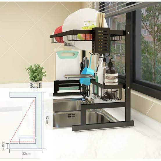 Rak Pring Wastafel Anti Karat 65 Cm Gabtungan Gelas Pisau 3