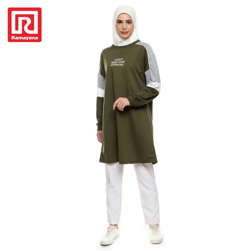 Ramayana - Dress Kombinasi LS Hijau 3