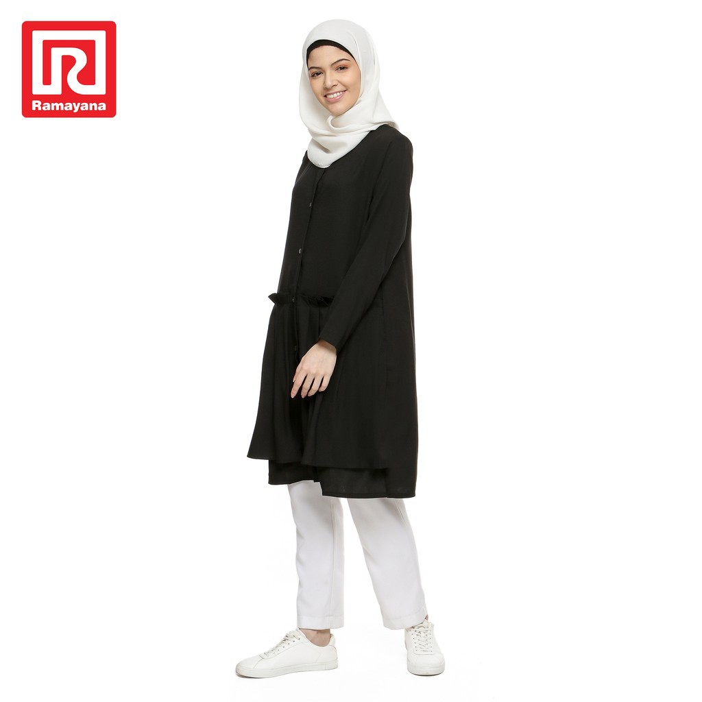 Ramayana - JJ Hijab Tunik Wanita Polos Rampel A03 Hitam