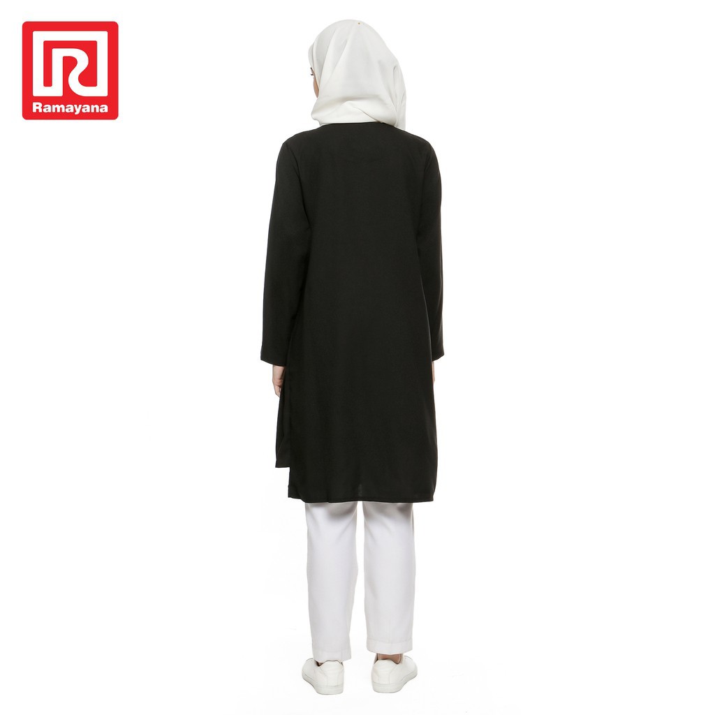 Ramayana - JJ Hijab Tunik Wanita Polos Rampel A03 Hitam 3