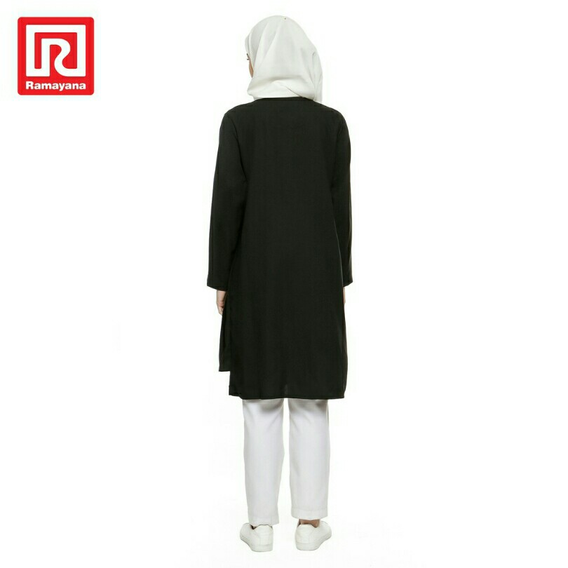 Ramayana - JJ Hijab Tunik Wanita Polos Rampel A03 Hitam 4