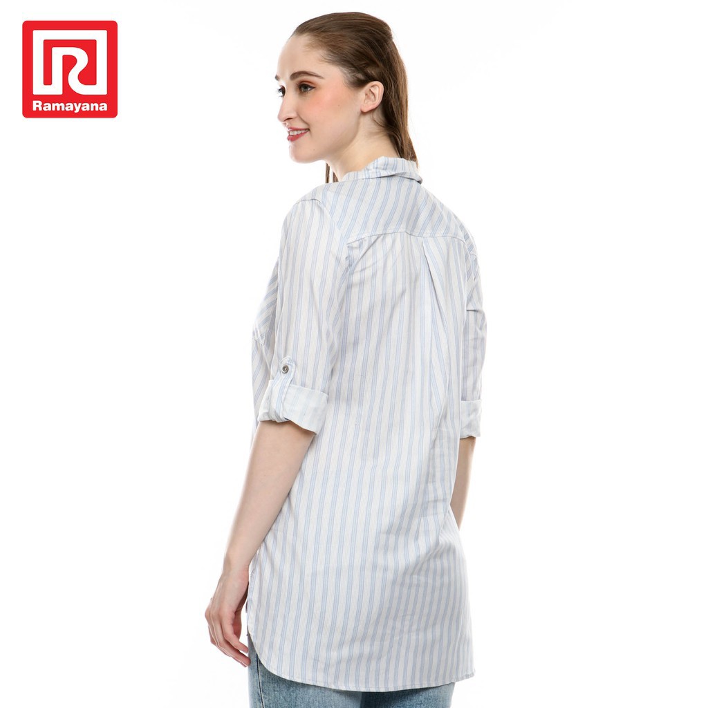 Ramayana - JJ Jeans Kemeja Salur Trenlin 71453-R Biru 3