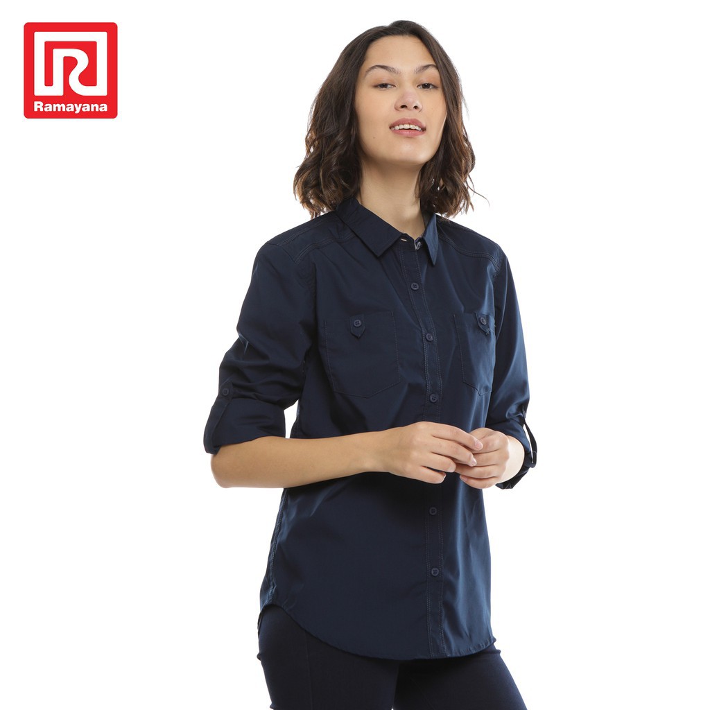 Ramayana - JJ Jeans Kemeja Wanita Basic Saku Skoder 71297R Na